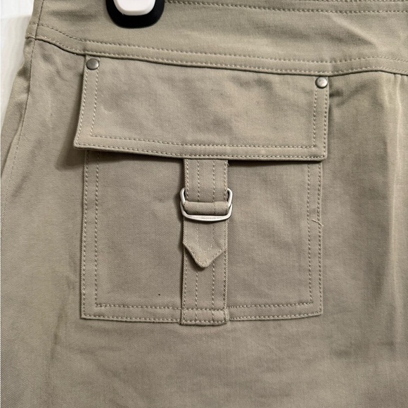 Express NWT Stretch Front Pockets Micro Mini Skirt Khaki Tan Women's Size 6 - Picture 2 of 7